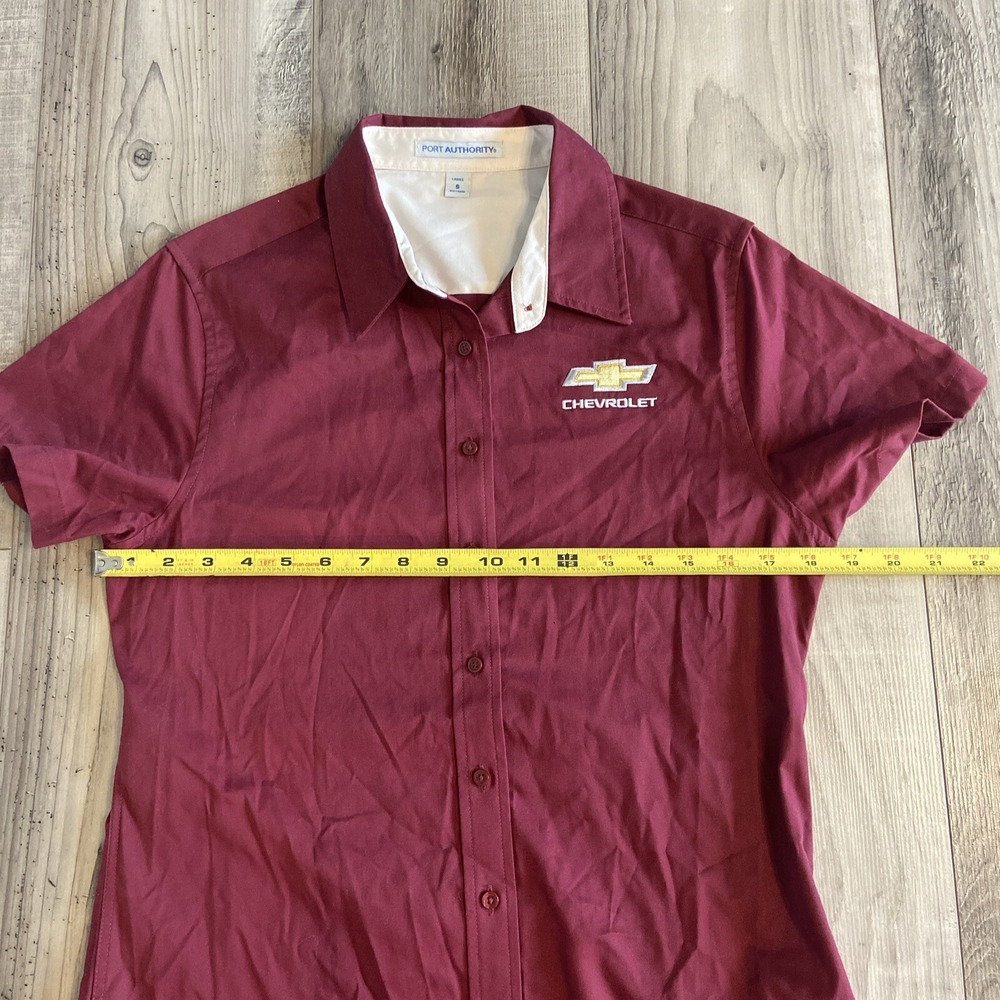 Chevy Dealer Shirt Small Port Authority Collar Button Up Chevrolet Red - Picture 3 of 6